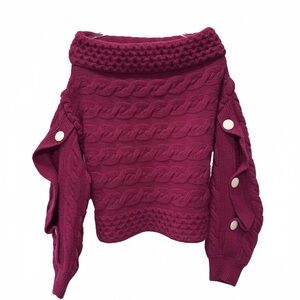 Vibrant fuchsia Sweater by HELLESSY high end designer 100% premium MERINO WOOL